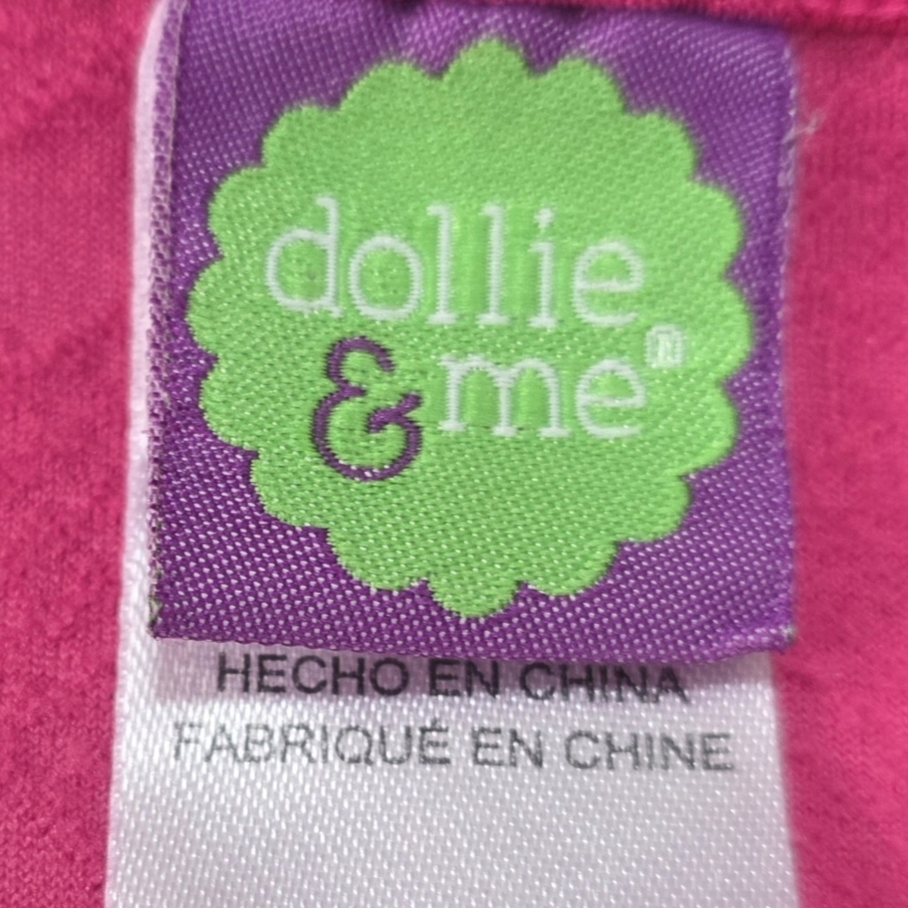 Dollie & Me Pink Long Sleeve Dress with Flower Detail - Picture 6 of 7